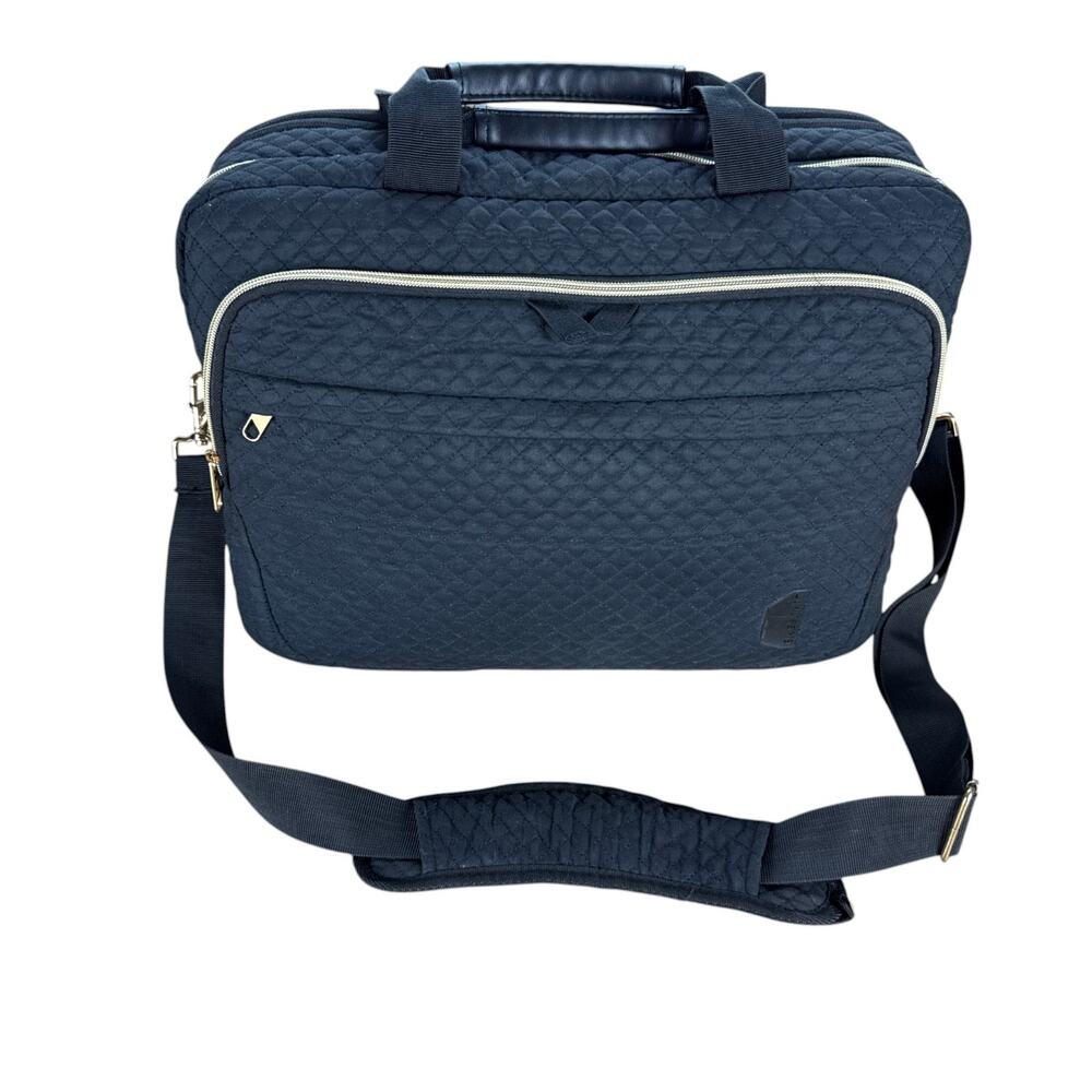BAGSMART Quilted Laptop Bag Black Gold Briefcase Messenger Commuter Office Siren